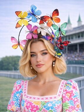 Colorful Butterfly Fascinator | Statement Derby Headpiece | Whimsical Oaks Hat